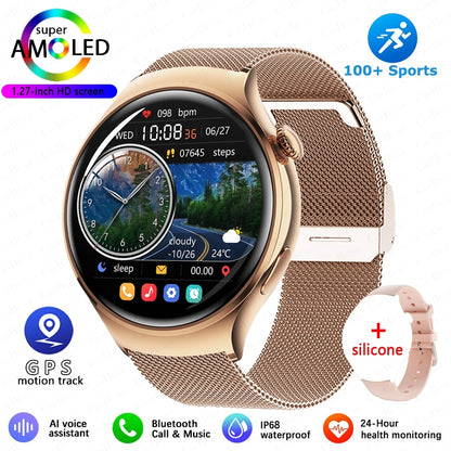 New GPS NFC Bluetooth Call Smartwatch, Women Watch, 4 mini Sports Track, Heart Rate Oximetry Monitoring Health Smartwatch For Woman