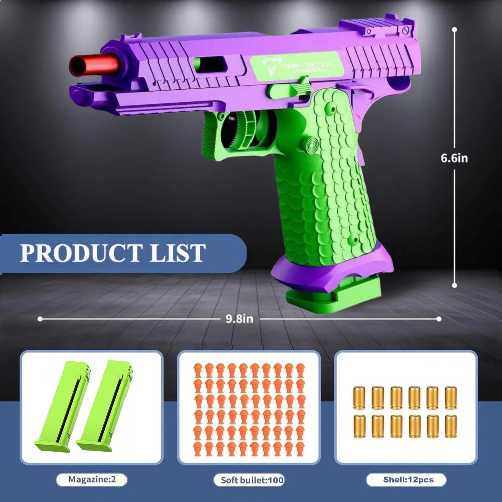 Shell Ejection 2011 Pistol Decompression Toy Gun Outdoor Shooting Game Empty Hanging USP Continuous Firing Soft Bullet Launcher