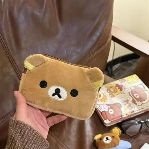 Kawaii Rilakkuma Coin Purse Wallet, Creative Peripheral Korilakkuma CCD Storage Card Bag, Couple Birthday Small Storage Bag Gifts