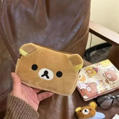 Kawaii Rilakkuma Coin Purse Wallet, Creative Peripheral Korilakkuma CCD Storage Card Bag, Couple Birthday Small Storage Bag Gifts