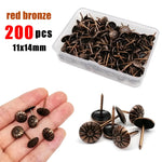 200/300pcs Diameter 11mm Wooden Jewelry Gift Wine Case Box Sofa Decorative Tack Stud Upholstery Nail Pushpin Doornail Box Packed