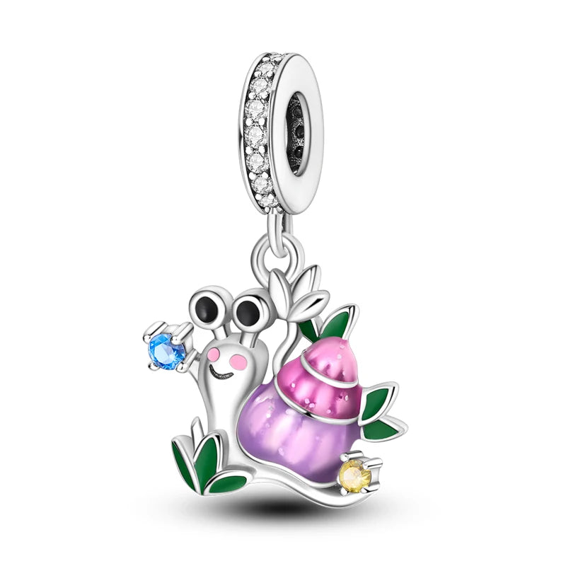 PAMELA 925 Sterling Silver Sea Turtle Starfish Blue Charm Dolphin Octopus Shell Bead For Original Charms Bracelets Ocean Jewelry