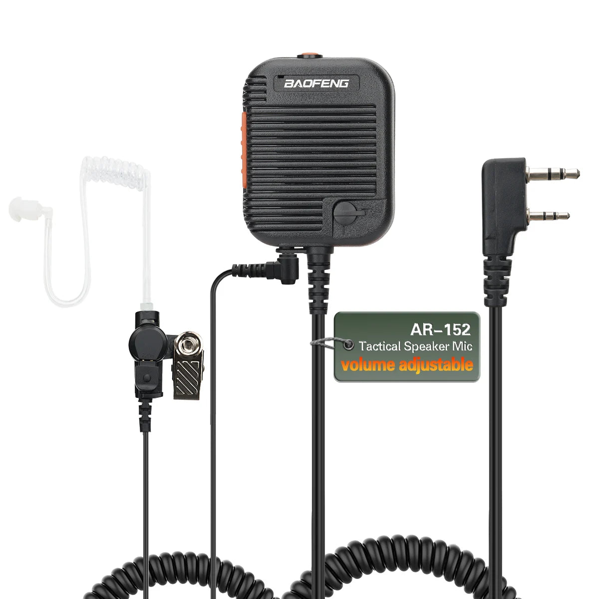 Baofeng AR-152 Tactical Remote Speaker Mic K Plug 2 Pin Volume Adjustable For AR-152 UV-5R UV-25 PRO Walkie Talkie Two Way Radio