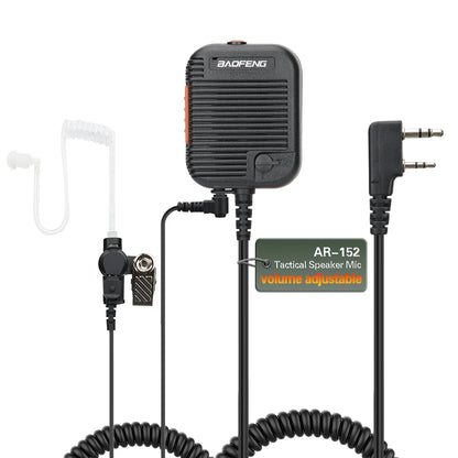 Baofeng AR-152 Tactical Remote Speaker Mic K Plug 2 Pin Volume Adjustable For AR-152 UV-5R UV-25 PRO Walkie Talkie Two Way Radio