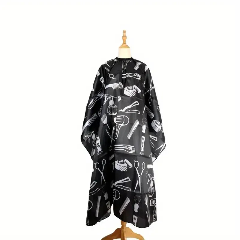 Professional Barber Salon Cape Set: Hair Cutting Cape + Neck Duster Brush - Stylist-Grade Hairdressing Apron for Barbers/Hairdressers