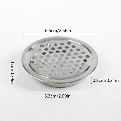 1Pc, Round Stainless Steel  Ventilation Cover, Louver Air Vent Grill Mesh Hole Cover For Wardrobe Cabinet, Furniture Accessories