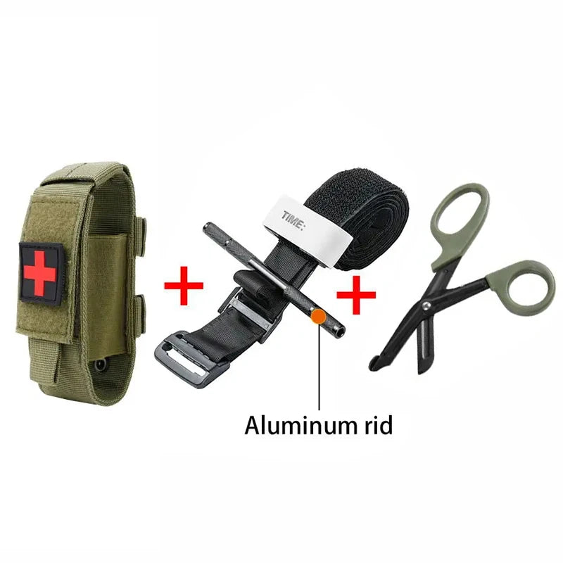 First Aid Kit Tourniquet Molle Survival Set Pouch Nursing Holder Scissors Bag Outdoor Equipment