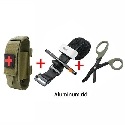 First Aid Kit Tourniquet Molle Survival Set Pouch Nursing Holder Scissors Bag Outdoor Equipment