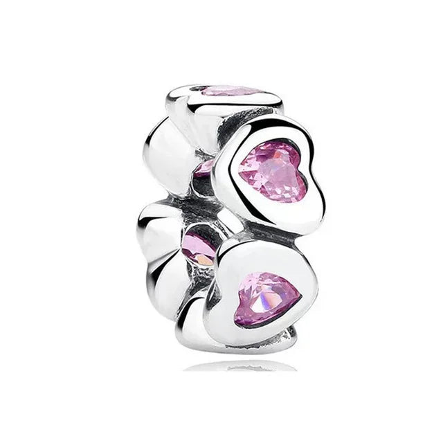Hot Selling 925 Silver Pink Cake, Dog Paw, Luggage, Cup Bead Pendant Suitable for European Original Bracelet DIY Exquisite Jewelry