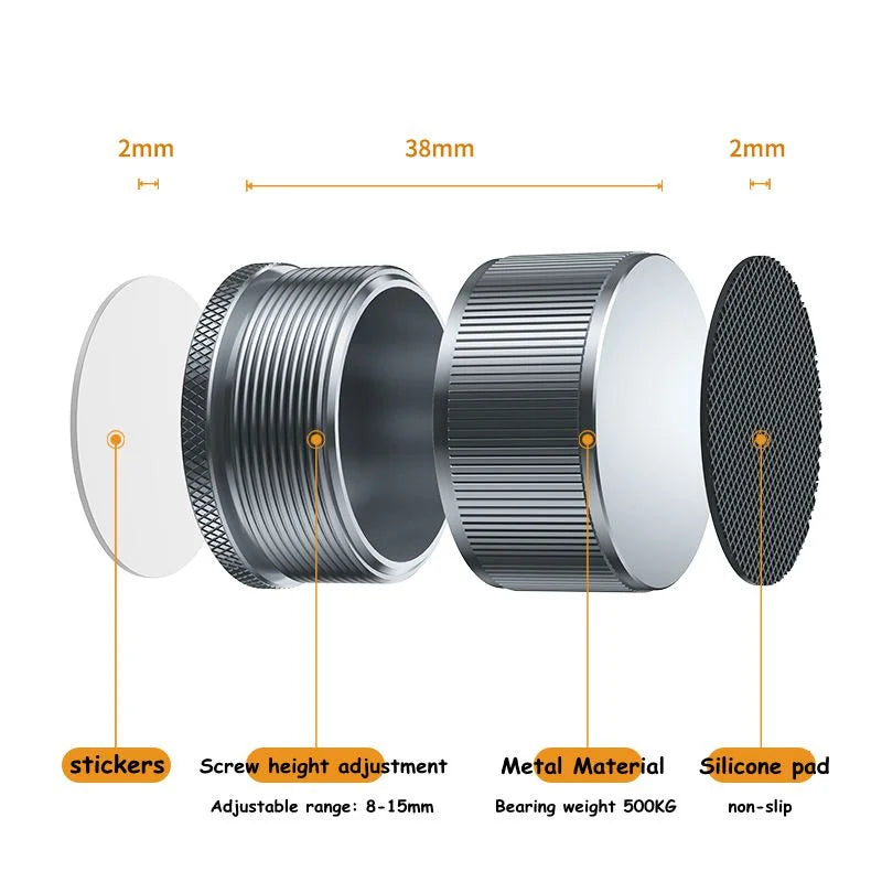 2/4Pcs, Metal Furniture Leg Booster Pad, Bed Riser, Height Adjustable Sofa Feet, Washing Machine Leg Cusion