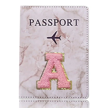 Fashion Passport Protective Cover, Embroidery Letter Pattern Travel Passport Holder, Wallet Gift PU Leather Card Case Cover Unisex