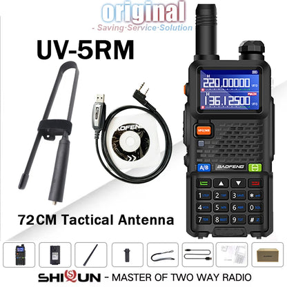 UV-5RM Baofeng Walkie Talkie 3800mAh Battery USB-C Charger 14.5W UHF VHF Wireless Copy Frequency 999CH FM Ham Radio Update UV-5RH