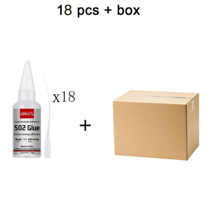 LOOLIFL 502 Super Glue Instant Quick-drying Cyanoacrylate Adhesive Leather Rubber Glass Wood Metal Strong Bond Liquid Glue Tool