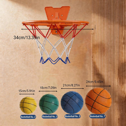 Silent Foam Basketball Hoop Set | Soft, High-Rebound PU Material | Indoor Silent Training Ball
