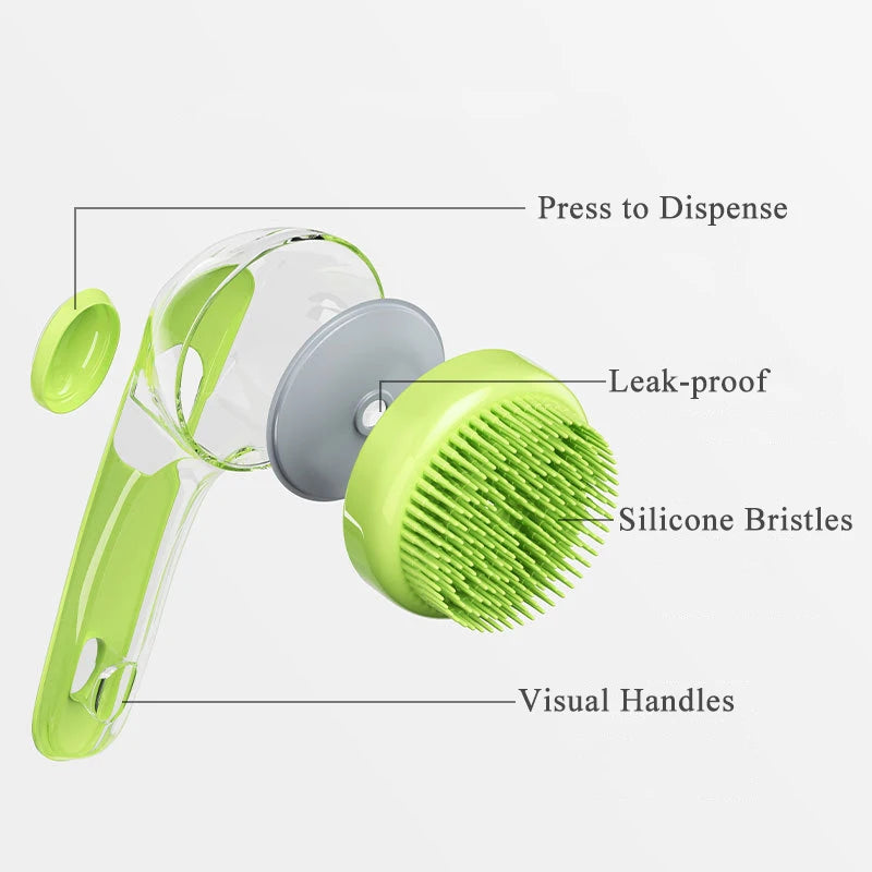 Long Handle Dog Cleaning Brush Soft Silicone Pet Bathing Brush Pet Grooming Comb for Cats Dogs Cat Massage Brush Pet Supplies