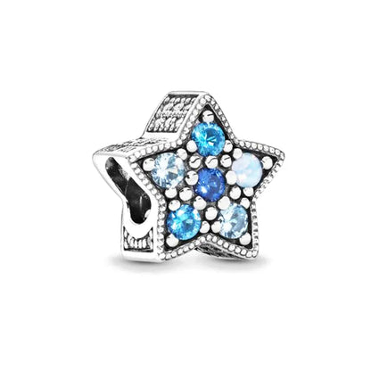 Nuevo colgante de plata 925 compatible con pulsera original, joyas para mujer, serie azul, colgante de pulpo, delfín, búho, camaleón