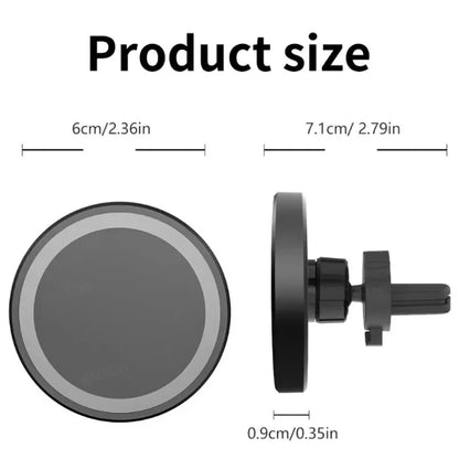 15W Car Magnetic Air Vent Phone Holder Wireless Charger Stand For Magsafe iPhone 17 16 15 Pro Max 14 13 12 Fast Charging Station