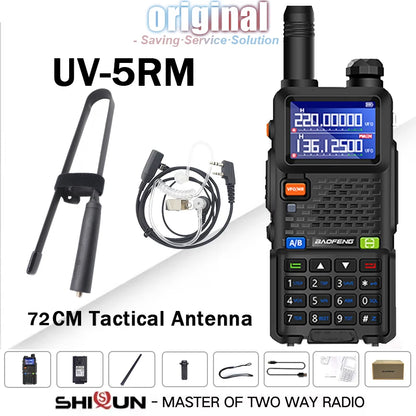 UV-5RM Baofeng Walkie Talkie 3800mAh Battery USB-C Charger 14.5W UHF VHF Wireless Copy Frequency 999CH FM Ham Radio Update UV-5RH