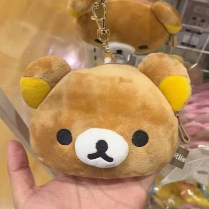 Hot Sale Anime Rilakkuma Expansion Wallet Purse Cartoon Bear Face Small Short Wallets Girls Cute Purses Money Clips Bag Toy gift