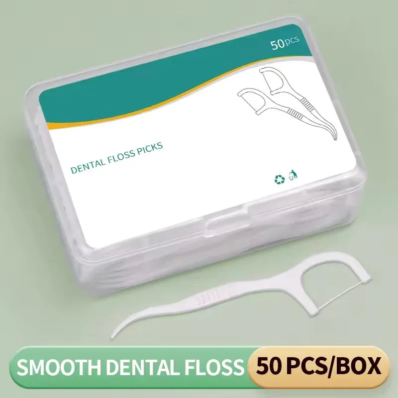 1/3/6/20 Boxes Disposable Plastic Toothpick Dental Floss High-Tension Smooth Dental Floss Stick Portable Dental Floss Box