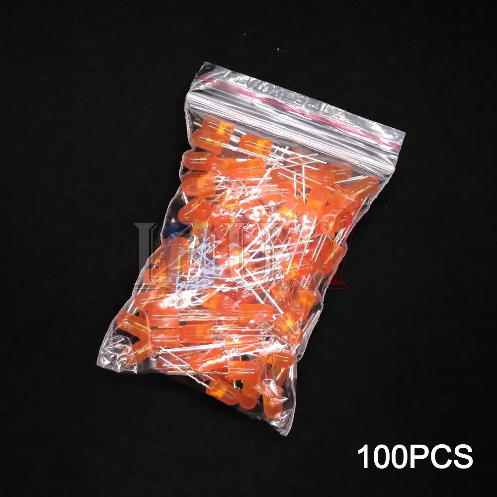 100PCS/LOT, 5mm LED Diode, F5 Assorted Kit, White Green Red Blue Yellow Orange Pink Purple Warm White DIY Light Emitting Diodes, IBUW