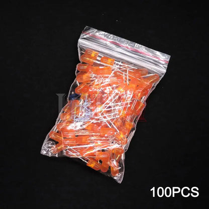 100PCS/LOT, 5mm LED Diode, F5 Assorted Kit, White Green Red Blue Yellow Orange Pink Purple Warm White DIY Light Emitting Diodes, IBUW