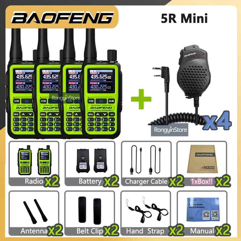 UV 5R Mini Baofeng Walkie Talkie Bluetooth 5W Dual-Band VHF/UHF USB-C Charging Fits All Team Operations For Hotel Security Camp