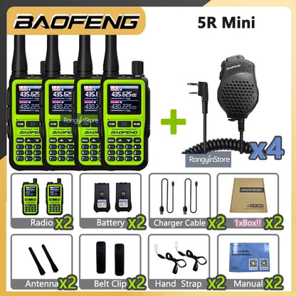 UV 5R Mini Baofeng Walkie Talkie Bluetooth 5W Dual-Band VHF/UHF USB-C Charging Fits All Team Operations For Hotel Security Camp