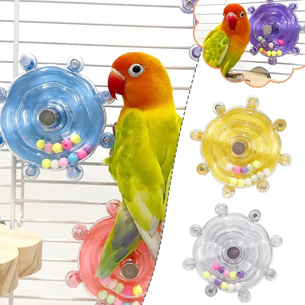 Parrot Decompression Toy Unique Rotating Help Pets Release Excess Energy Made Of Safe Materials Bite Wheel Toy
