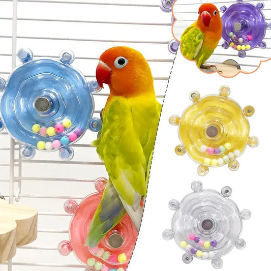 Parrot Decompression Toy Unique Rotating Help Pets Release Excess Energy Made Of Safe Materials Bite Wheel Toy