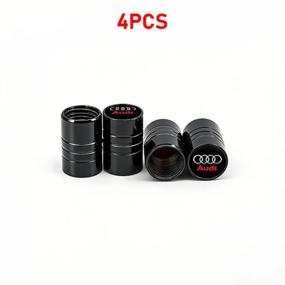 Anti-Rust Car Tire Valve Stem Caps Suede Keychain For Audi Sline A3 A1 A4 A6 B8 A5 B7 C7 A7 A8 B9 B6 C6 R Auto Wheel Accessories