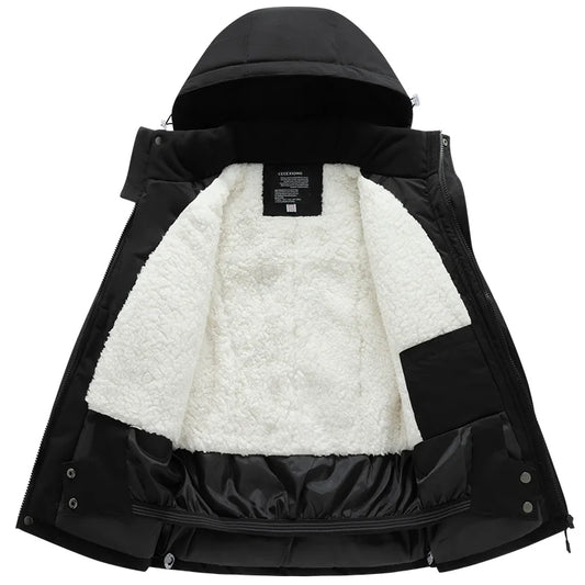 Winter children's skiing suit for boys and girls, windproof and waterproof thick coat for warmth and snow playing equipment