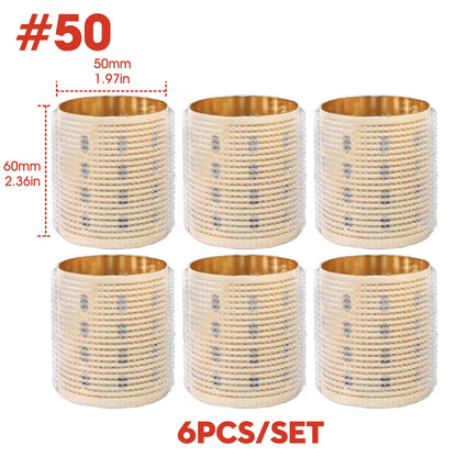 6pcs Ceramic Thermal Hair Rollers Aluminium Core Fast Heating Self Gripping Air Bang Magic Sleep Curlers Light 60mm White 1943