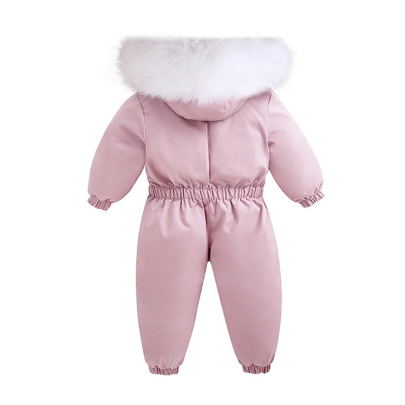 -30 Winter Ski Suit Plus Velvet Baby Jumpsuit Boy Overalls Warm Kids toddler girl Clothes Children Clothing coat infant overcoat
