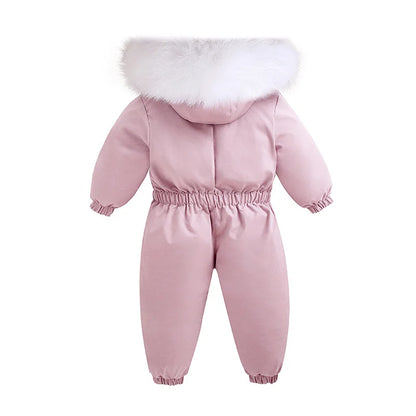 -30 Winter Ski Suit Plus Velvet Baby Jumpsuit Boy Overalls Warm Kids toddler girl Clothes Children Clothing coat infant overcoat