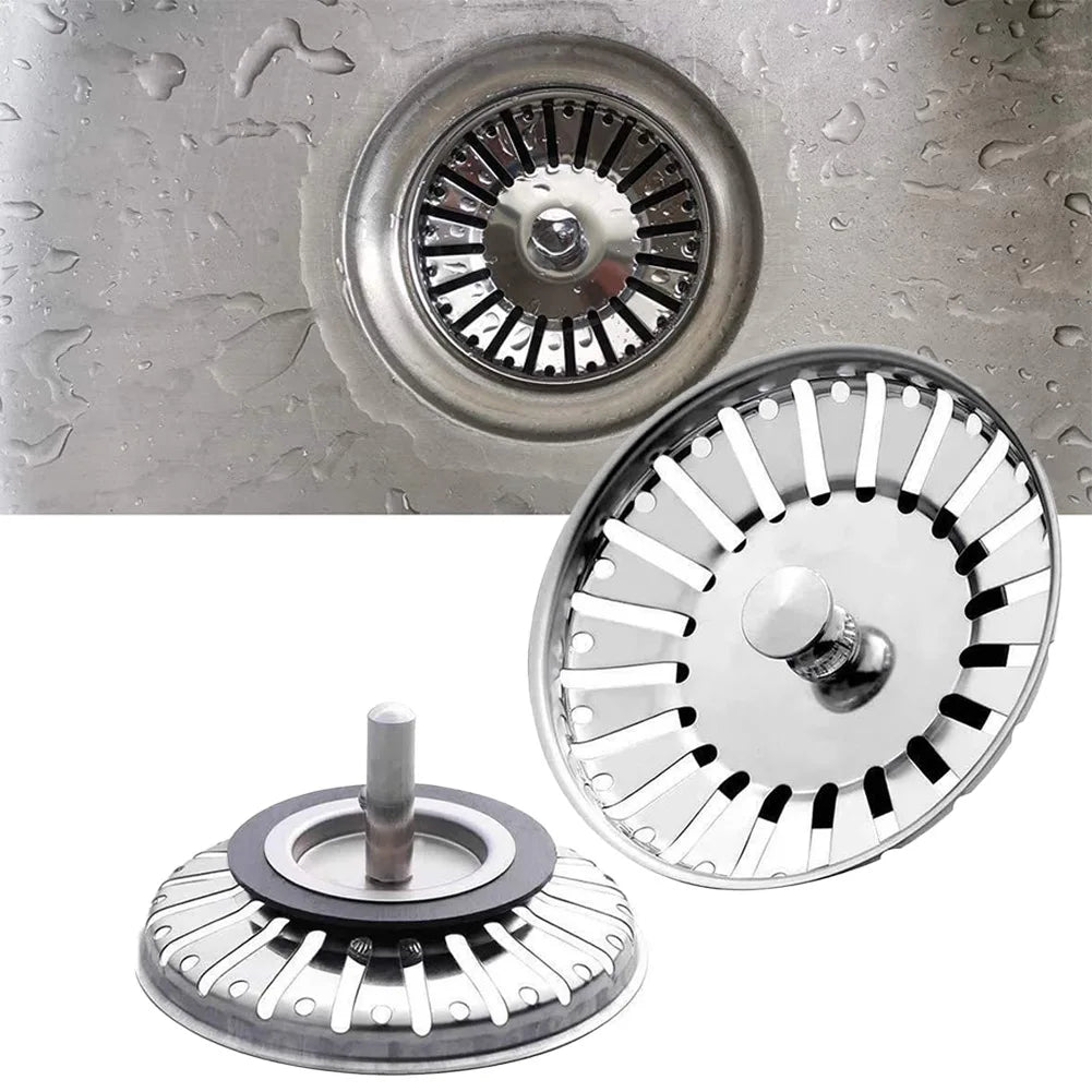 Kitchen 84mm Sink Strainer Replacement Plug Stainless Steel Drain Waste Stopper Sealing Umbrella For Drain Device Cover Plug