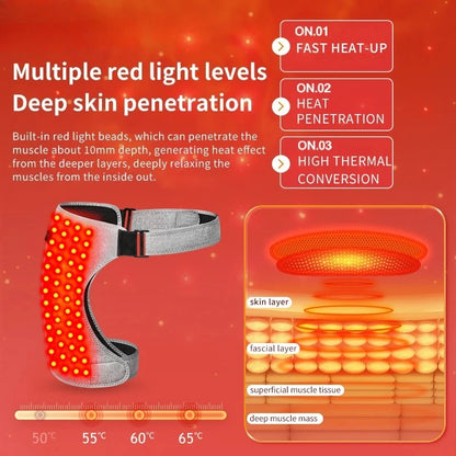 Hip Massager - 3-Gear Red Light Heat & Vibration Relieves Muscle Pain Arthritis Aids Sports Recovery For Fitness Fans Seniors