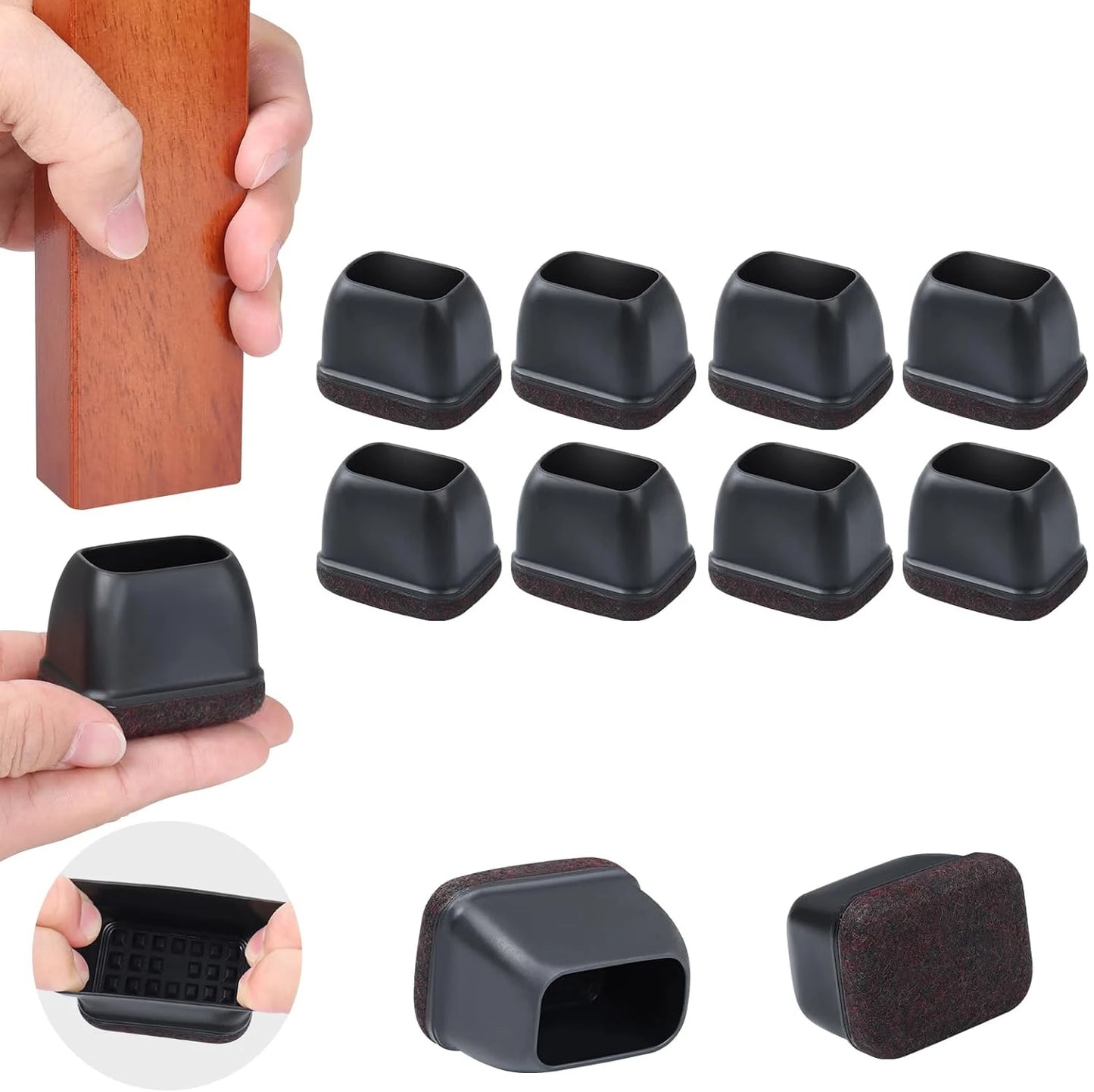 8Pcs, Silicone Chair Leg Floor Caps, Floor Protectors, Chair leg Foot End Covers for No Noise