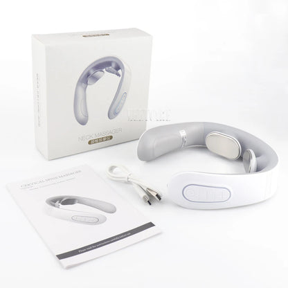 TENS Pulse Back Neck Massage 4 Modes EMS Electric Smart Shoulder Cervical Massager Relaxation Muscle Beating Health Care Tool