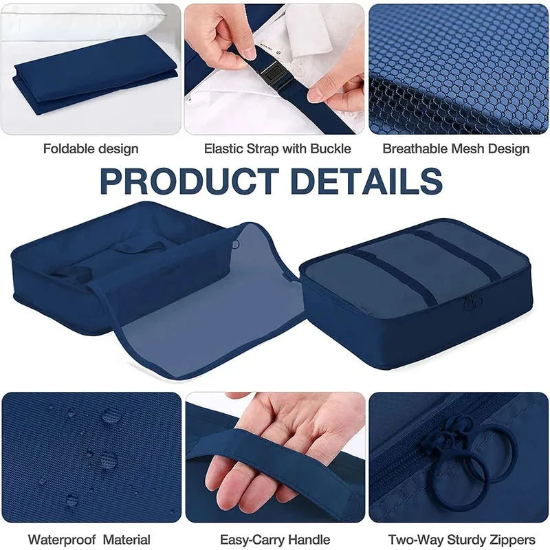 11 PCS/Set Travel Storage Bag Clothes Organizer Bags Luggage Suitcase Organizer Waterproof Wash Bag Clothes Storage Ziplock Bag
