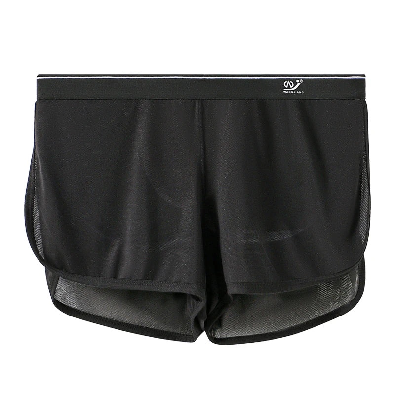 1Pcs/2Pcs/3Pcs, Cool and Breathable Men's Ice Silk Casual Shorts, Open Side  for Summer, Homewear, Arrow Shorts