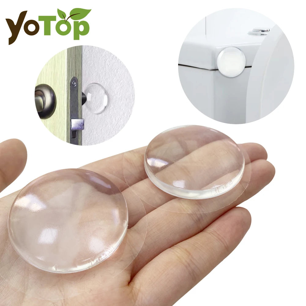 Round Transparent Soft Silicone, Door Stopper, Muffler, Wall Protector, Self-adhesive Door Handles Bumper