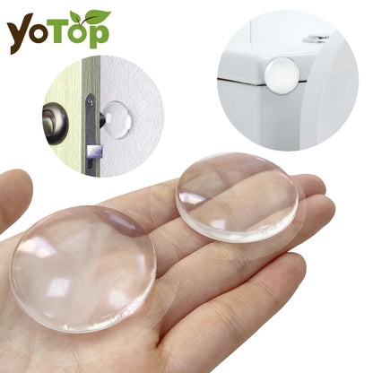 Round Transparent Soft Silicone, Door Stopper, Muffler, Wall Protector, Self-adhesive Door Handles Bumper