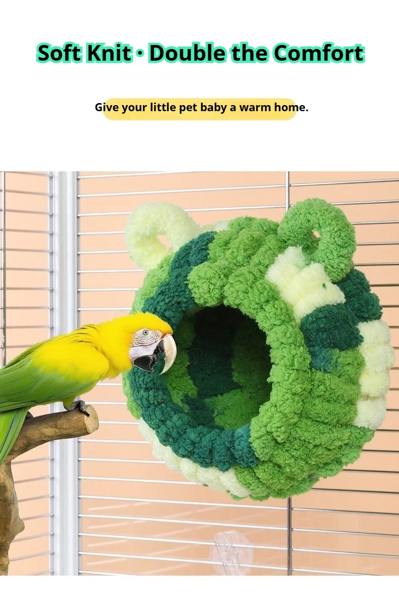 Bird Nest Warmth Parrot Nest Winter Bird Nest Thick Cotton Fleece Flannel Bird Cage Hanging Breeding Nest Small Pet Keep Warm