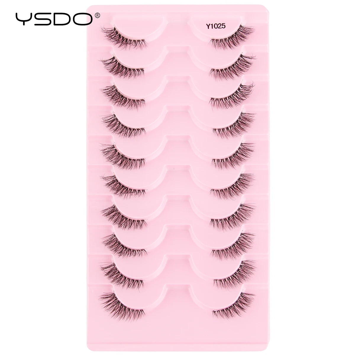 YSDO 5/10 Pairs Half Lashes Cat Eyelashes Soft Natural Clear Band False Lashes Natural Wispy Faux 3d Mink Eyelashes Makeup Tools