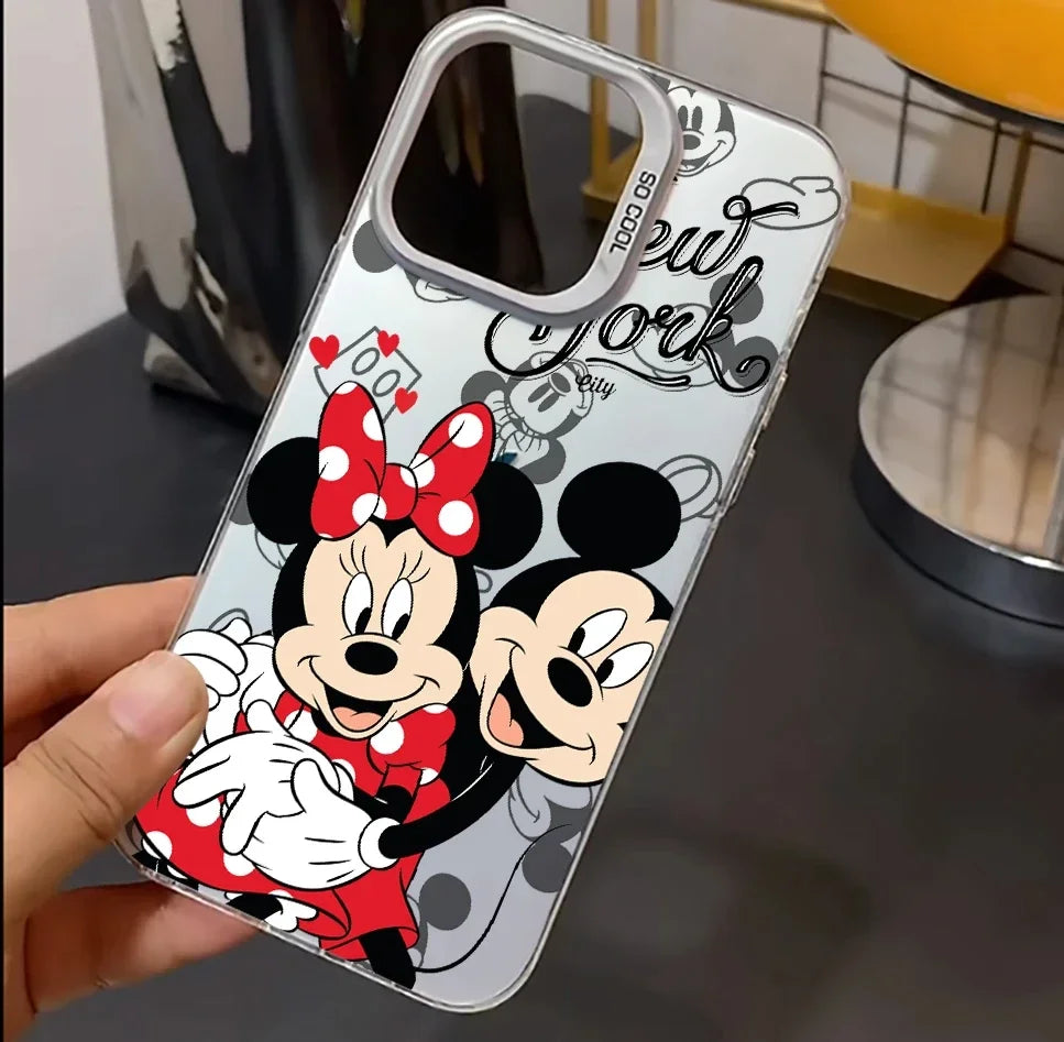 Lovely Mickey Minnie Mouse Cartoon Cute Couple Phone Case For iPhone 16 15 14 13 12 11 Pro Max XR XS Max 7 8 Plus MINI, Y2K Cover