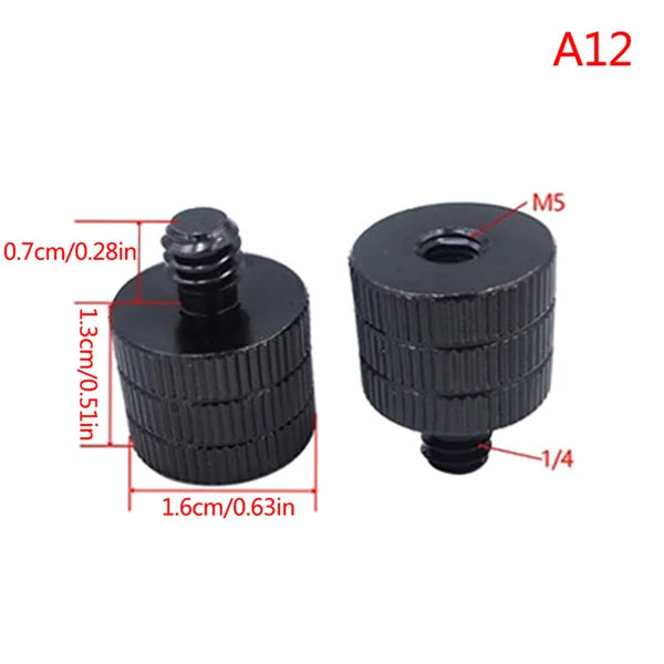 1/4 to M4 M5 M6 M8 M10 Conversion Screw 3/8" Male to Female Thread Screw Mount Converter Standard 1/4 Mount Adapter Screw