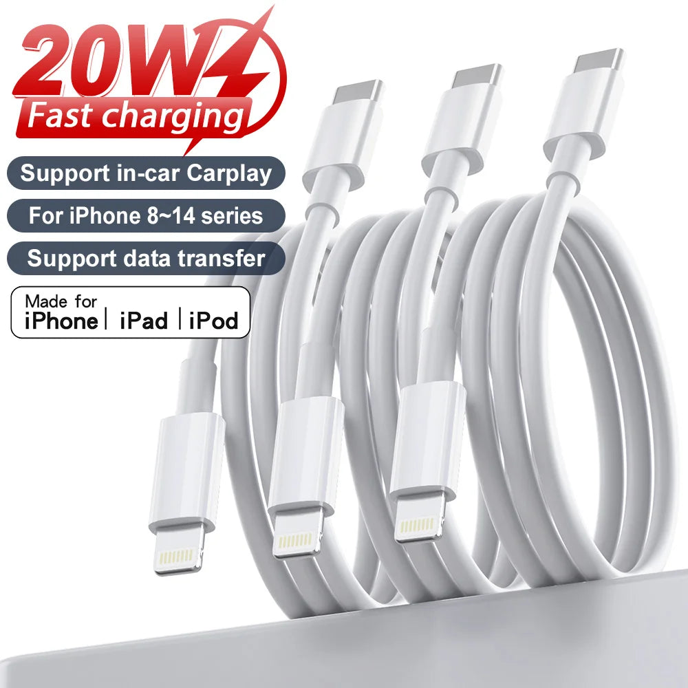 3PCS 5PCS MFi Certified TPE Cable USB C to Lightning Charging for iPhone Charger Cord Compatible for iPhone 14 13 12 11 Pro Max