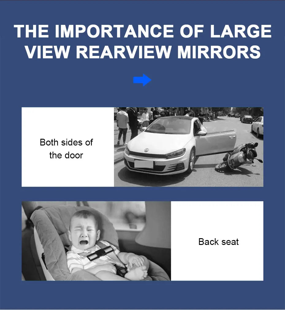 SEAMETAL Espejos de coche para bebé, espejo retrovisor interior, espejo retrovisor gran angular convexo, espejo antideslumbrante de gran visión, monitor auxiliar