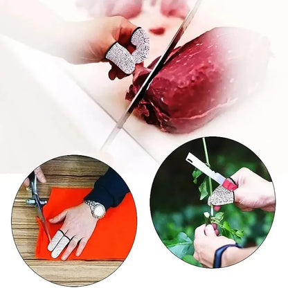 10Pcs, Anti-Cut Finger Cover, Finger Protector Sleeve, Level 5 High-Strength Safety Flexible Anti Cut Fingertip Gloves, Kitchen Tool